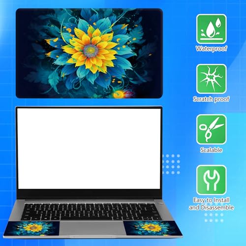 Universal Laptop Skin Sticker Decal for 11.6”12" 13" 13.3" 14" 15" 15.4" 15.6" Reusable Waterproof Scratch-Scratch Resistant Protective Vinyl Laptop Notebook Skin Stickers - Green Yellow Sunflower - color: Green Yellow Sunflower