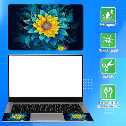 Universal Laptop Skin Sticker Decal for 11.6”12" 13" 13.3" 14" 15" 15.4" 15.6" Reusable Waterproof Scratch-Scratch Resistant Protective Vinyl Laptop Notebook Skin Stickers - Green Yellow Sunflower - color: Green Yellow Sunflower