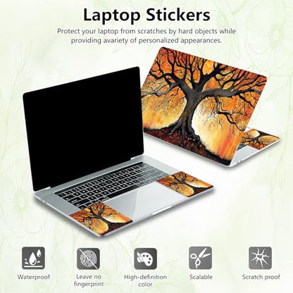 Laptop Skin Sticker Decal, Universal Reusable Vinyl Laptop Cover for 12" 13" 13.3" 14" 15" 15.4" 15.6" Notebook PC, Waterproof Scratch-Resistant with 2 Wrist Pads, Easy to Apply & Remove,Art Trees - color: Art Trees