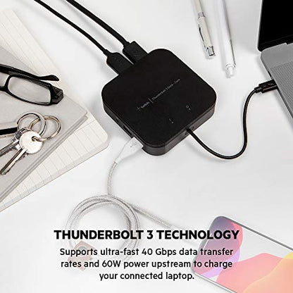 Belkin Thunderbolt 3 Dock Core With Thunderbolt 3 Cable - Usb C Hub - 7-In-1 Docking Station For Macs & Windows, 60W Upstream Charging, With Gigabit Ethernet, Displayport & Audio Ports | USB-C dock, dual display, laptop expansion hub, MacBook, home office