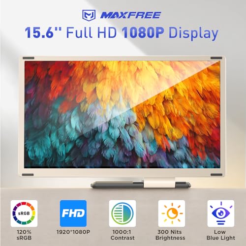 Maxfree S6 Laptop Screen Extender, 15.6'' 1080P Monitor Extender, 11 Display Modes, Plug & Play, Detachable Screen Triple Monitor for Laptop 13"-17.3", Compatible with Mac/Windows/Android/Switch, Gold - style: S6
