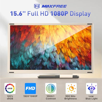 Maxfree S6 Laptop Screen Extender, 15.6'' 1080P Monitor Extender, 11 Display Modes, Plug & Play, Detachable Screen Triple Monitor for Laptop 13"-17.3", Compatible with Mac/Windows/Android/Switch, Gold - style: S6