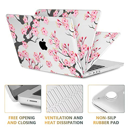 CISSOOK Case for MacBook Pro 14 inch M5 M4 M3 M2 M1 2026-2021 | A3434 A3427 A3426 A3112 A3185 A3401 A2918 A2992 A2779, 5in1 Set Ultra-Thin Hard Shell Case Keyboard Cover, Cherry Floral - color: 14inch-Cherry blossoms