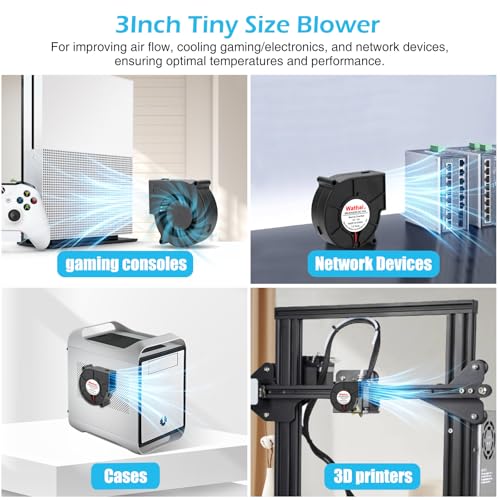 Wathai 7530 DC 12V Centrifugal Blower Cooling Fan 12 Volt 2Pin Dual Ball | DC Centrifugal Fan 2pin for Amplifier RV Fridge Computer Case Ventilation or Project Replacement Part kit - style: 12V 2Pin Ball