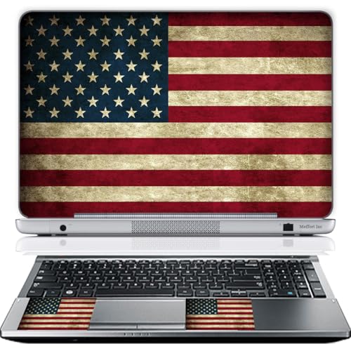 13 13.3 Inch Laptop Skin Sticker Cover Premium Sticker Cover Art Decal Decorative (Included 2 Wrist Pad Skins) - USA Flag - color: USA Flag, size: 13 Inch