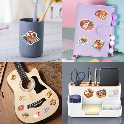 55 Pcs Cute Bento Box Stickers, Japanese Food Stickers, 2.16 Inch Waterproof Vinyl Stickers for Journals, Water Bottles, Laptops, Scrapbooking (Bento Box) - color: Bento Box