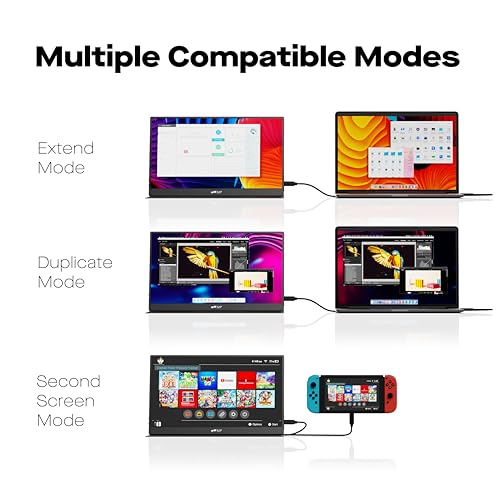 MP Mobile Pixels Fold Portable Monitor, 15.6 "1080P Full HD Laptop Monitor | Plug and Play USB C/HDMI Travel Monitors with Smart Case for macOS/Windows/Android/Switch - size: 15.6" Fold