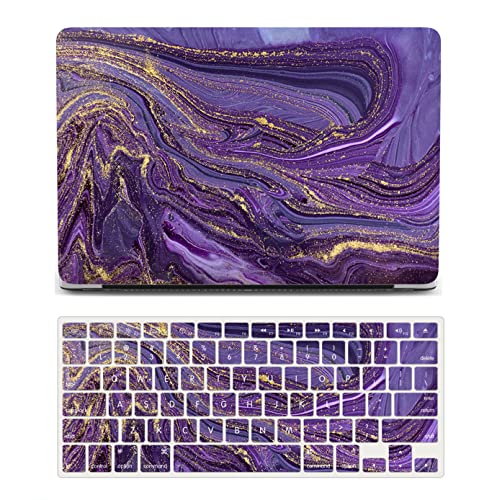 MacBook Air 13 Inch Laptop Case Compatible With 2010-2017 Models A1466 A1369 - Plastic Hard Shell Cover & Keyboard Skin - Purple Wave - color: 1280 Purple wave, size: Air 13" 2010-2017(A1369/A1466)