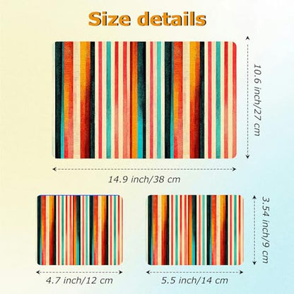 Universal Laptop Skin Sticker with 2 Wrist Pad Decals, 3-Piece Removable Vinyl Laptop Cover, Colorful Vertical Stripes Waterproof Anti-Scratch, Easy-Trim Fit for 13.3" 14" 15.6" Laptops - color: Colorful Vertical Stripes