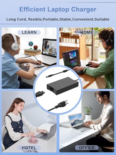 130W Charger Compatible with Dell G3 G5 G7, inspiron14 14R 14Z 15 15R 15Z 17 17R Series,Precision 3510 3520, Studio XPS Laptop Suitable for Travel and Office us