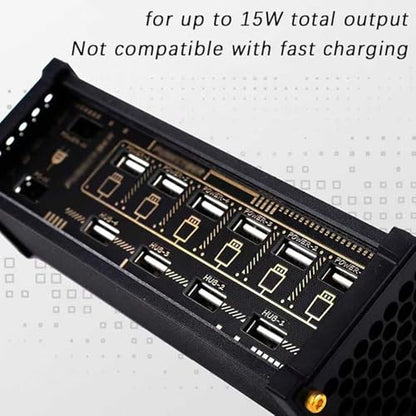COYEUX 6 Port USB Switcher, USB Docking Station, Independent Control, Button Switch, Retro Gold Plating Table Setting, Share USB Devices, Ideal Gift for Boyfriend