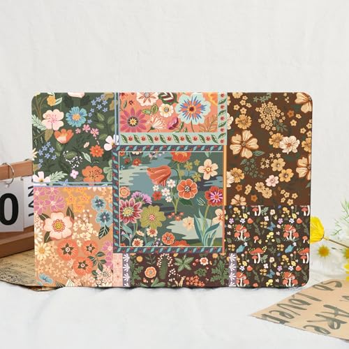 iCasso for MacBook Air 13.6 inch Case 2026 2025-2022 Release M5 M4 M3 M2 Model A3449 A3240 A3113 A2681, Flower Pattern Sturdy Protective Hard Shell Case Cover for Mac Book Air 13 inch,Brown - color: Brown Flower Patchwork