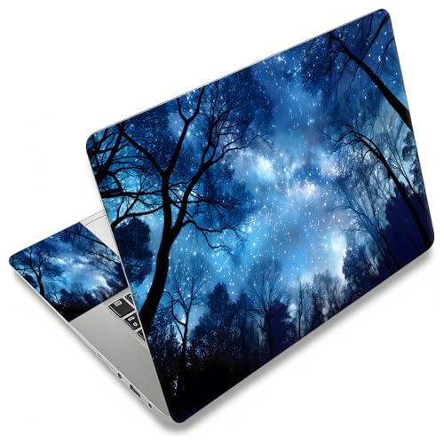 Laptop Skin Sticker Decal, Universal Reusable Vinyl Laptop Cover for 12" 13" 13.3" 14" 15" 15.4" 15.6" Notebook PC, Reusable Waterproof Scratch-Resistant with 2 Wrist Pads,Art Galaxy Forest - color: Art Galaxy Forest
