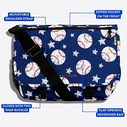 J World New York Terry Messenger Bag for Women Girls School Kids - color: Baseball