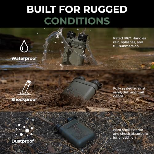 NESTOUT Rugged Power Bank, 15000mAh Outdoor Charger, 32W USB-C Fast Charging PD, Waterproof IP67, Durable Shockproof, Battery Pack for iPhone Tablet Hiking Travel Camping (Olive Green, 15000mAh) - color: Olive Green
