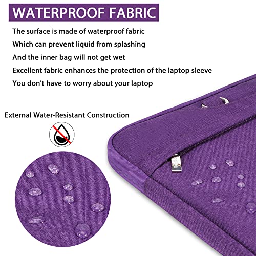 Voova Laptop Case 13 14 15 16 17 Inch with Shoulder Strap, Waterproof Laptop Bag Sleeve Slim Briefcase - color: Purple, size: 17-17.3 Inch
