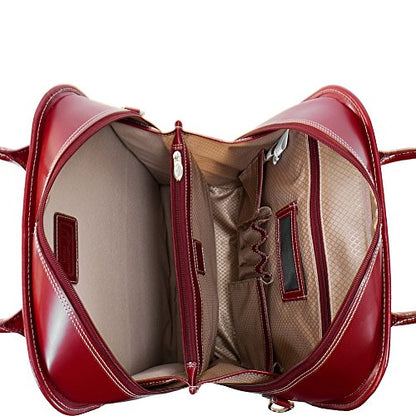 McKleinUSA, W Series, LA Grange, Top Grain Cowhide Leather, 15" Leather Vertical Patented Detachable -Wheeled Ladies' Laptop Briefcase, Mint (96492), 14.4"x8.75"x18.5" - color: Mint, size: 14.4"x8.75"x18.5"