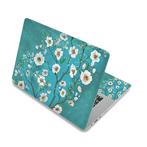 Laptop Skin Sticker Decal,12" 13" 13.3" 14" 15" 15.4" 15.6 inch Laptop Skin Sticker Cover Art Decal Protector Notebook PC (Green Flowers) - color: Green Flowers