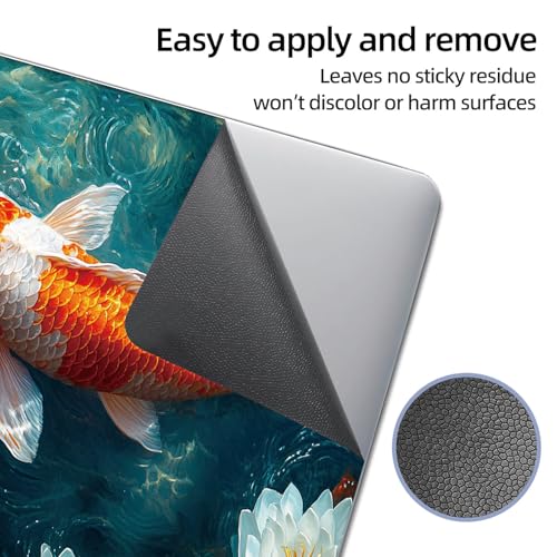 Universal Laptop Skin Sticker Decal, 12"-15.6" Aesthetic Vinyl Wrap, Koi Fish Water Lily Waterproof Notebook Cover Art Protector for MacBook HP Dell Lenovo, Fits 13" 14" 15" 15.6" - color: Koi Fish Water Lily