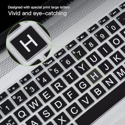 Large Print Keyboard Cover for HP Laptop 15-db/da 15-dw 15-dy 15-bs/bw 15-ef 15t 15z 15.6" 15-db0011dx 15-dy1043dx/dy1051wm 15-dw0037wm/dw1083wm 15-ef1001ds ef1023dx,HP 17-by/bs/ca 17.3 Keyboard Skin - color: Black-Large Print