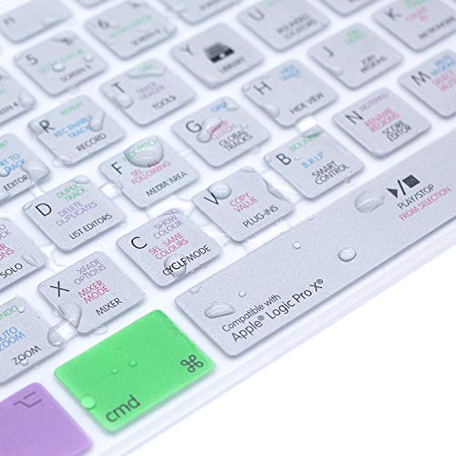 Ultra Thin Shortcuts Extended Silicone Keyboard Protective Cover Skin for Mac Aluminum Wired Keyboard MB110LL/B (A1243) Numeric Keypad (for Logic Pro X) - color: Logic Pro X