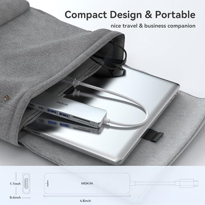 USB C Hub HDMI Adapter for MacBook Pro/Air, MOKiN 7 in 1 USB C Dongle with HDMI - color: Silver