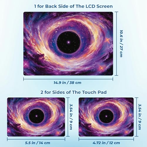 Reusable Universal Laptop Skin Sticker, Cut to Fit for 11.6–15.6 Inch Laptops, Waterproof Protective Film, No-Residue - Galaxy Black Hole - color: Galaxy Black Hole