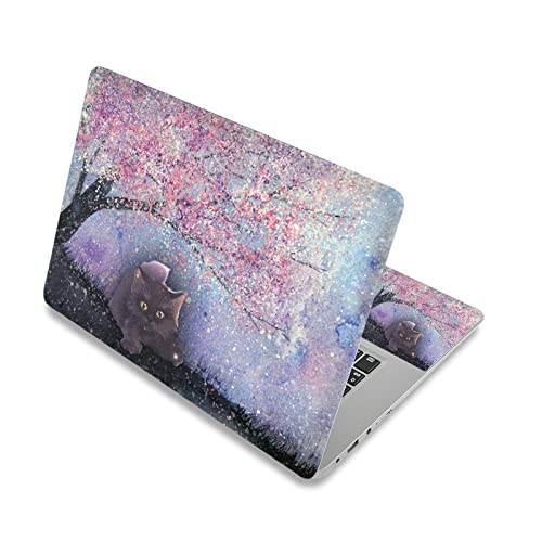Laptop Skin Sticker Decal,12" 13" 13.3" 14" 15" 15.4" 15.6 inch Laptop Skin Sticker Cover Art Decal Protector Notebook PC (Plum & Cat) - color: Plum & Cat