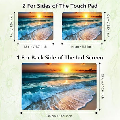 Laptop Skin Sticker Decal, Universal Reusable Vinyl Laptop Cover for 12" 13" 13.3" 14" 15" 15.4" 15.6" Notebook PC, Reusable Waterproof Scratch-Resistant with 2 Wrist Pads,Art Sandbeach Beach - color: Art Sandbeach Beach