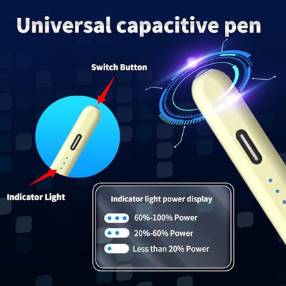 Stylus Pen Android for AMZ Tablet HD 10/Max 11 Compatible with Samsung/Lenovo,Accurate， Push-Button Switch On/Off,Long Battery Life+2Tips(NW Yellow) - color: NW Yellow