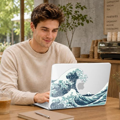 May Chen Compatible with MacBook Neo 13 inch Case 2026 Model A3404, Plastic Hard Shell,Keyboard Cover,Screen Protector,Dust Plug, for MacBook Neo 13" with A18 Pro Chip, Great Wave - color: Great Wave