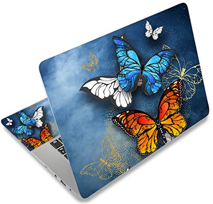 Laptop Notebook Skin Sticker Cover Decal Fits 12 13 13.3 14 15 15.4 15.6 inch Laptop Protector Notebook PC | Easy to Apply, Remove and Change Styles (Colorful Butterfly)