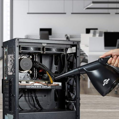 SIN SHINE Compressed Air Duster-110000RPM Super Power Electric Air Duster for Cleaning Dust, Hairs, Crumbs, Scraps for Laptop, Computer, Replaces Compressed Air Cans & Canned Air (Jet-Black