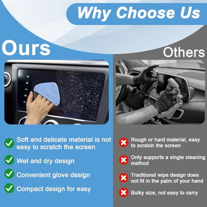 BFXM 2PCS Car Screen Cleaner, 4.1''×4.1'' Blue Microfiber Dashboard Wipes | Square Microfiber Cloth, Automotive Display Wipes,Vehicle Screen Cleaner Tool for Dashboard Display, Car Interior Tool - color: Blue& Grey