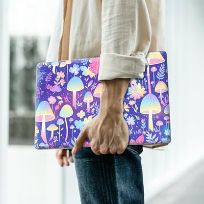 Reusable Universal Laptop Skin Sticker, Cut to Fit for 11.6–15.6 Inch Laptops, Waterproof Protective Film, No-Residue - Fantasy Glow Mushroom - color: Fantasy Glow Mushroom