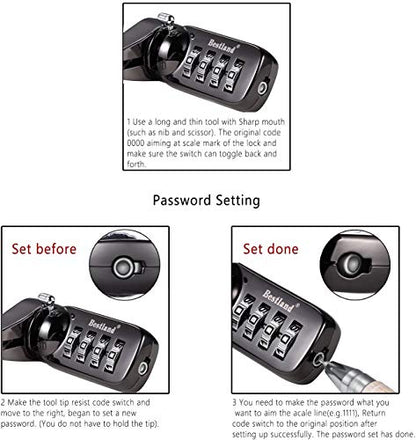 Security Cable Computer Laptop Notebook Locks for HP Laptops, Lenovo, Asus, Acer Laptops and Other Devices