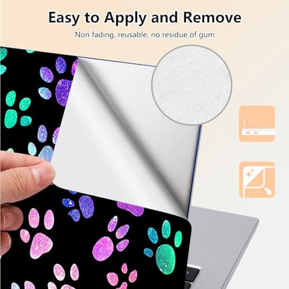 Laptop Skin Sticker Decal 15.6 Inch,12 13 13.3 14 15 15.6 in Laptop Netbook Skins for Notebook,Art Decal Removable Waterproof Scratch Resistant,Universal Vinyl Cover,Colorful Glitter Paw - color: Colorful Glitter Paw