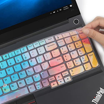 Keyboard Cover for 15.6" Lenovo ThinkPad E15 Gen 4/3/2, ThinkPad L15 Gen 2/1, ThinkPad T15 T15p T15g P15 P15s P15v Gen 3/2/1, ThinkPad E580 E590 E595 L580 L590 P52 P53 P72 P73 T570 T575 T580 T590 - color: Colorful