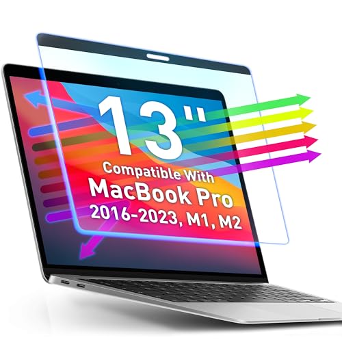 VINTEZ Magnetic Blue Light Screen Protector Compatible With MacBook Pro 13" 2016, 2017, 2018, 2019, 2020, 2021, 2022, 2023, M1, M2 Anti Blue Light Blocking Filter for Laptop - color: Blue Screen for MacBook, size: For MacBook Pro 13 inch (2016-2023, M1, M