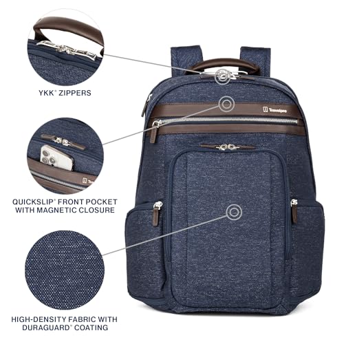 Travelpro Platinum Elite Laptop Travel Backpack, Business, Water Resistant, Men and Women - color: True Navy Blue, size: 17.5 inches