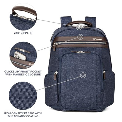 Travelpro Platinum Elite Laptop Travel Backpack, Business, Water Resistant, Men and Women - color: True Navy Blue, size: 16 inches