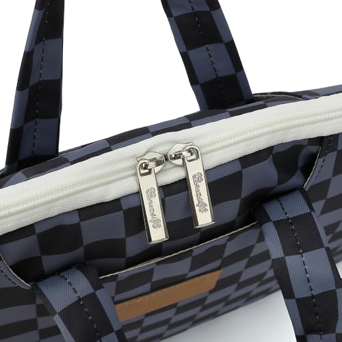 canvaslife Water Black Checker Pattern Laptop Shoulder Messenger Bag for 16 inch and 15.6 inch-16 inch Laptop - color: Black Checker, size: 15 inch/15.6 inch