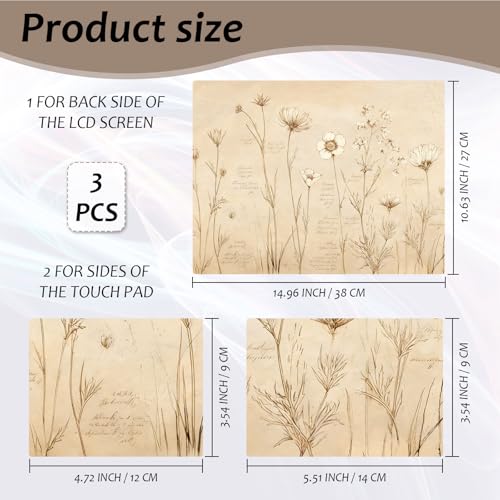 Laptop Skin 12.1-15.6 inch Removable Universal Reusable Laptop Sticker Decal,Waterproof No Residue Vinyl Cover,Scratch-Resistant Cuttable Full Wrap Sticker for Notebook, Flower Specimen Print - color: Flower Specimen Print