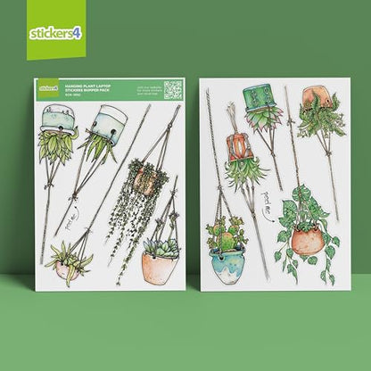 10 x Hanging Plant Laptop Stickers for Women | Cute Laptop Decals | Original Design Plant Stickers for Laptop | Easy Peel and Stick | Removable | Also Perfect for Water Bottles | Journals