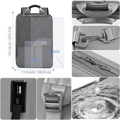 Slim & Expandable Laptop Backpack 15.6 16 17 inch Travel Business Backpack Water-Resistant Daypack for Men and Women，Grey - color: G01y01