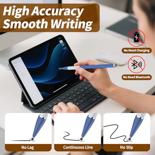 Bopomofo Stylus Pen for Touchscreen,3PCS 2-in-1 Magnetic Stylus Pen | High Sensitivity & Precision Stylus,Extended Pen Body Design,Compatible with Touch Screens(6 Tips+2 Magnetic Sheets) - color: Pink/Purple/Blue