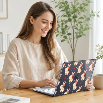 Compatible with MacBook Neo 13 inch (2026 Release A3404) (A18 Pro) with Liquid Retina Display, Printed Slim Protective Case with Screen Protector & Keybaord Cover, Pink Bunny - color: Pink Bunny