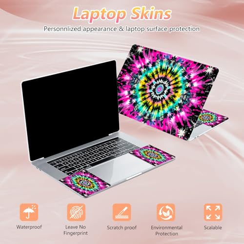 Laptop Skin Sticker Decal 12" 13" 13.3" 14" 15" 15.6",Waterproof Scratch Resistant Vinyl,Reusable Easy to Apply,for MacBook HP Dell Notebooks Netbooks Laptop,2 Wrist Pads,Colorful Print - color: Colorful Print