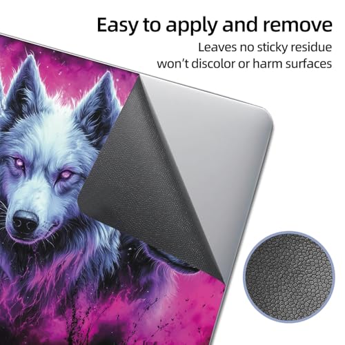 Universal Laptop Skin Sticker Decal, 12"-15.6" Aesthetic Vinyl Wrap, Purple Galaxy Wolf Pack Waterproof Notebook Cover Art Protector for MacBook HP Dell Lenovo, Fits 13" 14" 15" 15.6" - color: Purple Galaxy Wolf Pack