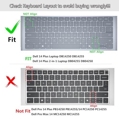 Keyboard Cover Compatible with Dell 14 Plus 2-in-1 Laptop DB04255 DB04250-14 inch, Dell 14 Plus Laptop DB14255 DB14250 Keyboard Skin Protector - Gradual Pink - color: Gradual Pink